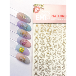 NAILCRUST Трафареты-слайдеры золотые №14