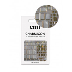 Charmicon 3D Silicone Stickers №158 Квадраты золото