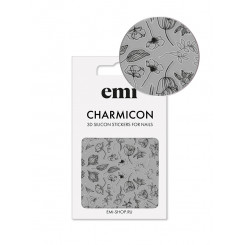 Charmicon 3D Silicone Stickers №176 Цветы черные