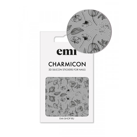 Charmicon 3D Silicone Stickers №176 Цветы черные Charmicon 3D Silicone Stickers №176 Цветы черные
