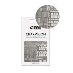 Charmicon 3D Silicone Stickers №161 Квадраты белые