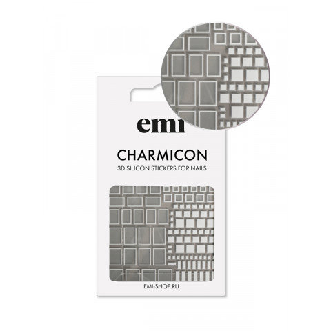 Charmicon 3D Silicone Stickers №161 Квадраты белые