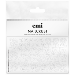 NAILCRUST Трафареты-слайдеры №63 Анютины глазки и гортензии (на непрозрачной белой подложке)