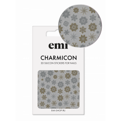 Charmicon 3D Silicone Stickers №151 Снежинки золото/серебро