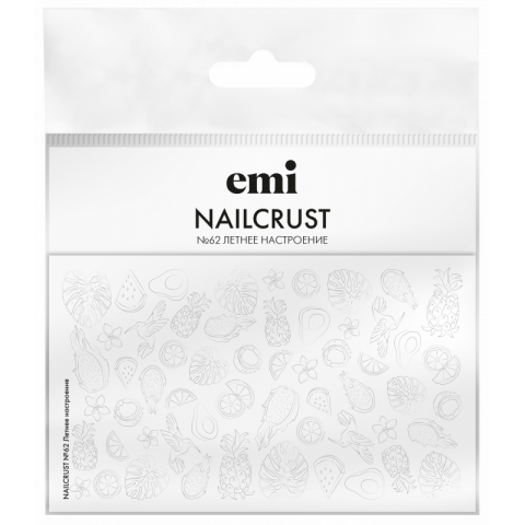 NAILCRUST Трафареты-слайдеры №62 Летнее настроение (на непрозрачной белой подложке)