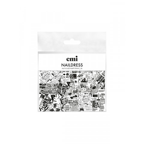 Naildress Slider Design №74 Газетный принт_чб