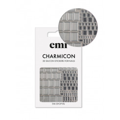 Charmicon 3D Silicone Stickers №159 Квадраты серебро
