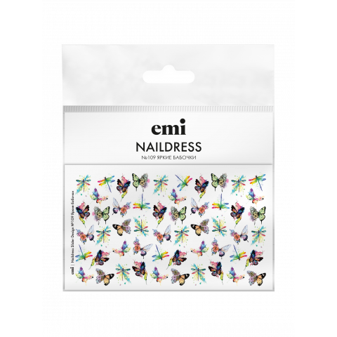 Naildress Slider Design №109 Яркие бабочки