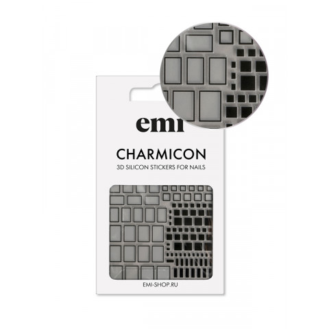 Charmicon 3D Silicone Stickers №160 Квадраты черные